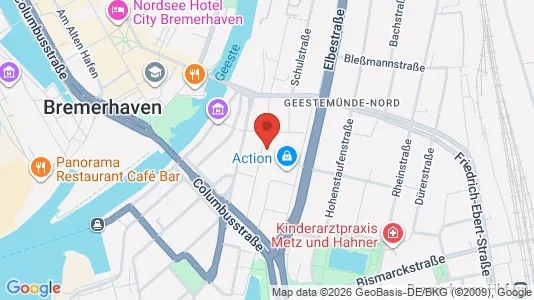 Apartments for rent i Bremerhaven - kort over placeringen