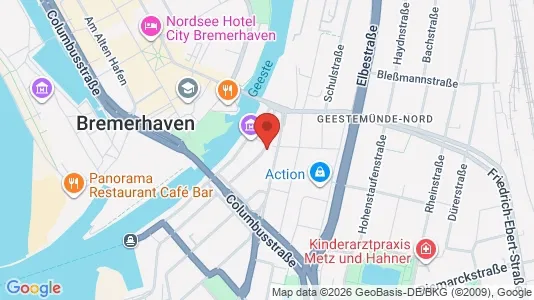 Apartments for rent i Bremerhaven - kort over placeringen