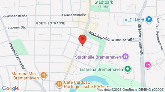Apartments for rent i Bremerhaven - kort over placeringen