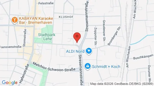 Apartments for rent i Bremerhaven - kort over placeringen