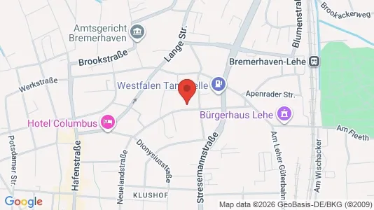 Apartments for rent i Bremerhaven - kort over placeringen