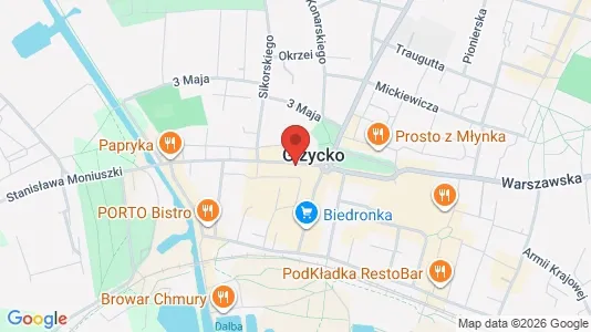 Apartments for rent i Giżycki - kort over placeringen