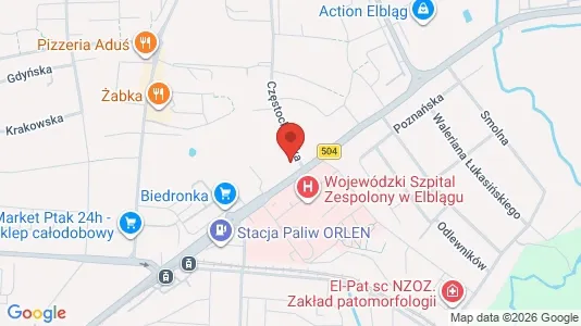 Apartments for rent i Elbląg - kort over placeringen