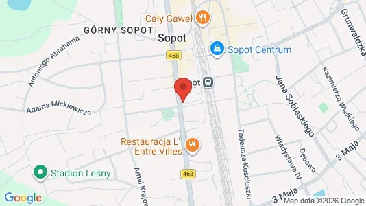 Apartments for rent i Sopot - kort over placeringen