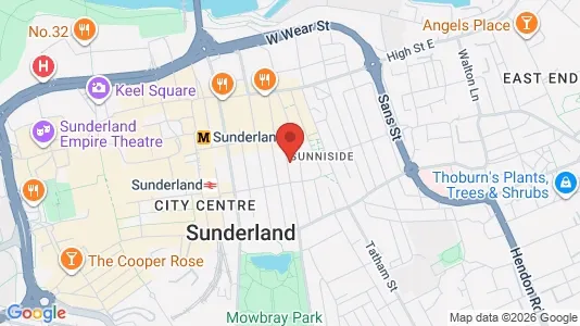 Apartments for rent i Sunderland - Tyne and Wear - kort over placeringen