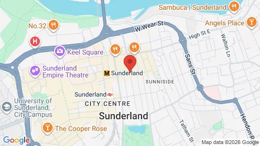 Apartments for rent i Sunderland - Tyne and Wear - kort over placeringen