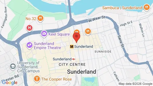 Apartments for rent i Sunderland - Tyne and Wear - kort over placeringen