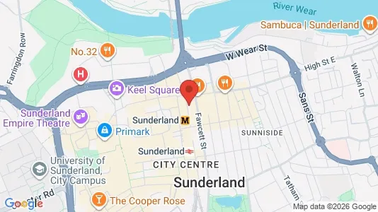 Apartments for rent i Sunderland - Tyne and Wear - kort over placeringen
