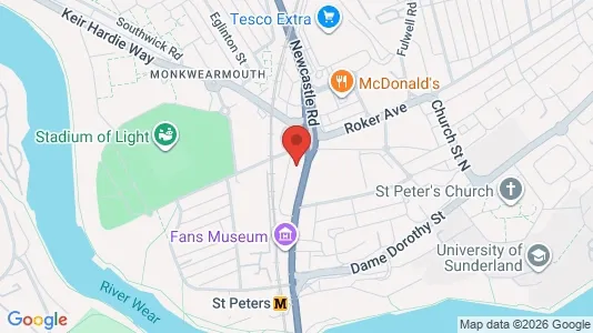 Apartments for rent i Sunderland - Tyne and Wear - kort over placeringen