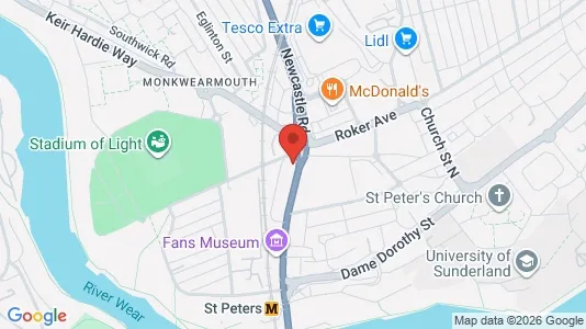 Apartments for rent i Sunderland - Tyne and Wear - kort over placeringen