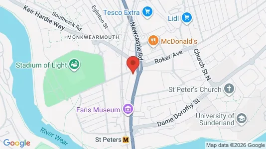 Apartments for rent i Sunderland - Tyne and Wear - kort over placeringen