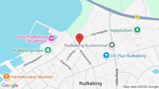 Apartments for rent i Rudkøbing - kort over placeringen