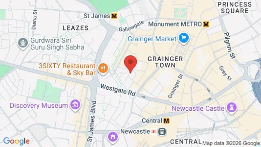 Apartments for rent i Newcastle upon Tyne - Tyne and Wear - kort over placeringen