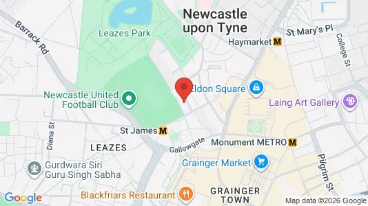 Apartments for rent i Newcastle upon Tyne - Tyne and Wear - kort over placeringen