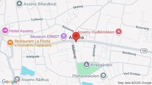 Apartments for rent i Assens - kort over placeringen