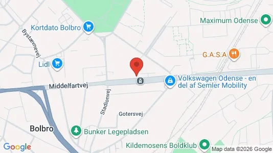 Apartments for rent i Odense V - kort over placeringen