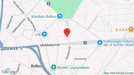 Apartments for rent i Odense V - kort over placeringen