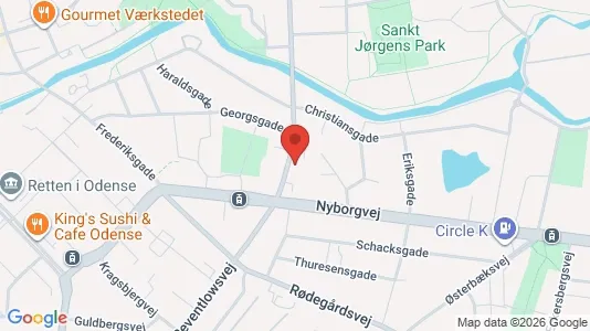 Apartments for rent i Odense C - kort over placeringen