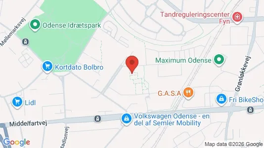 Apartments for rent i Odense V - kort over placeringen
