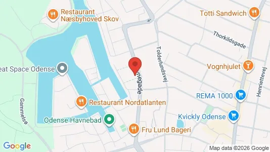 Apartments for rent i Odense C - kort over placeringen