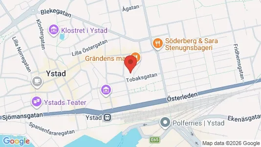 Apartments for rent i Ystad - kort over placeringen
