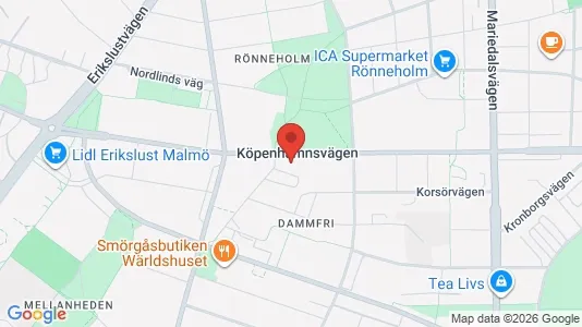 Apartments for rent i Malmö City - kort over placeringen