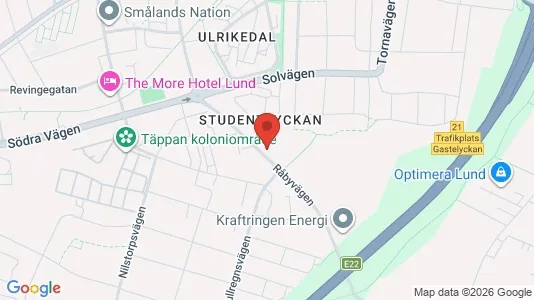 Rooms for rent i Lund - kort over placeringen