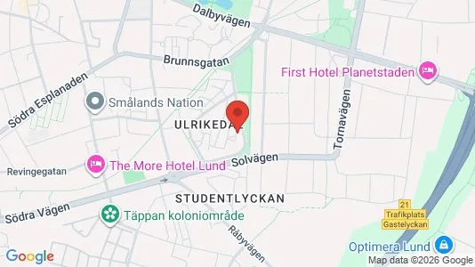 Rooms for rent i Lund - kort over placeringen