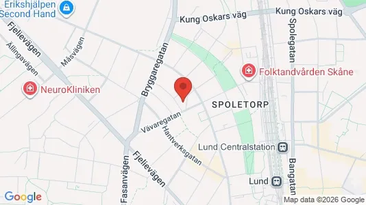 Rooms for rent i Lund - kort over placeringen