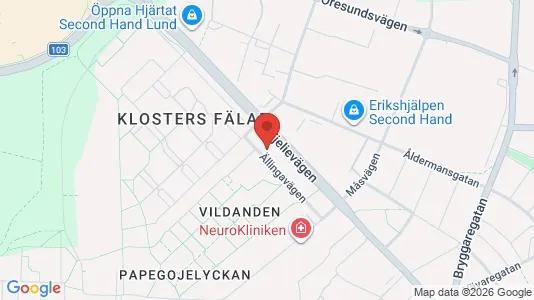 Rooms for rent i Lund - kort over placeringen