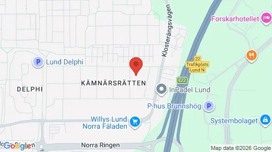 Rooms for rent i Lund - kort over placeringen