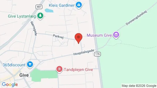 Apartments for rent i Give - kort over placeringen