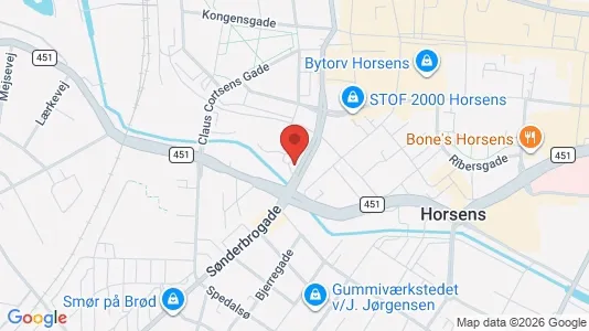 Apartments for rent i Horsens - kort over placeringen