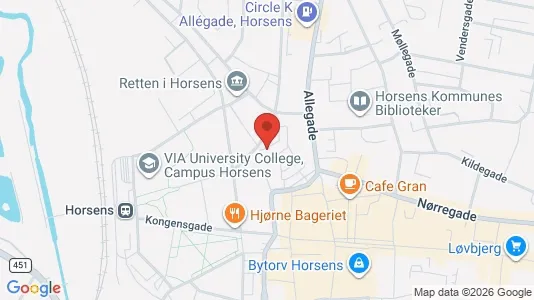 Apartments for rent i Horsens - kort over placeringen