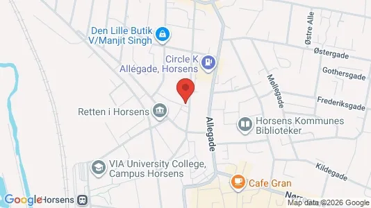 Apartments for rent i Horsens - kort over placeringen