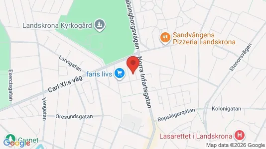 Apartments for rent i Landskrona - kort over placeringen