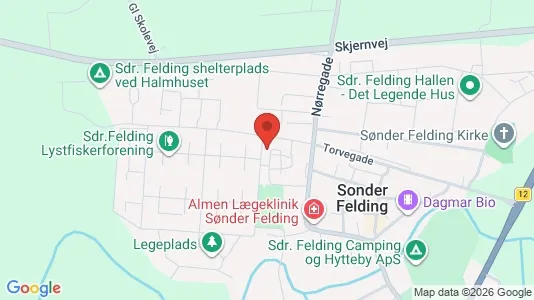 Apartments for rent i Sønder Felding - kort over placeringen