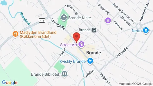 Apartments for rent i Brande - kort over placeringen