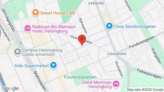 Apartments for rent i Helsingborg - kort over placeringen