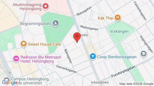 Apartments for rent i Helsingborg - kort over placeringen