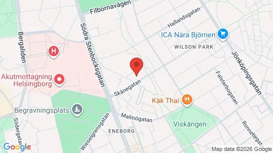 Apartments for rent i Helsingborg - kort over placeringen