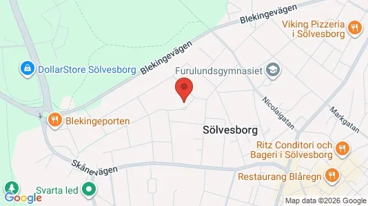 Apartments for rent i Sölvesborg - kort over placeringen