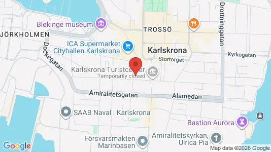 Rooms for rent i Karlskrona - kort over placeringen