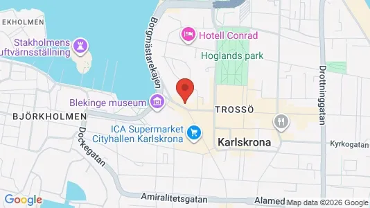Apartments for rent i Karlskrona - kort over placeringen