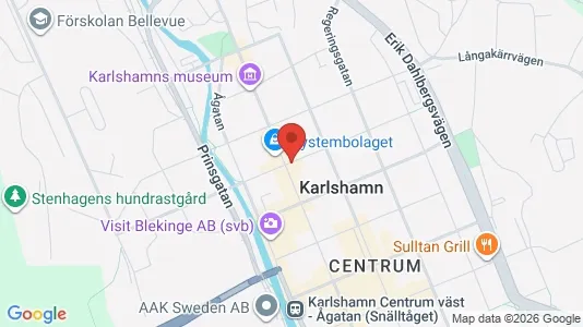 Apartments for rent i Karlshamn - kort over placeringen