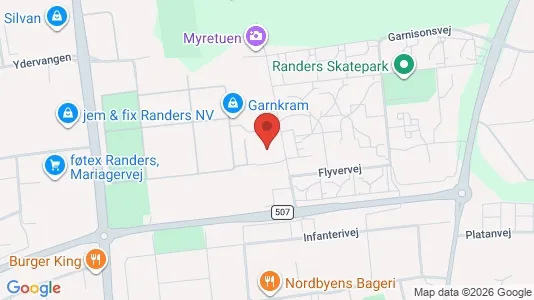 Apartments for rent i Randers NØ - kort over placeringen