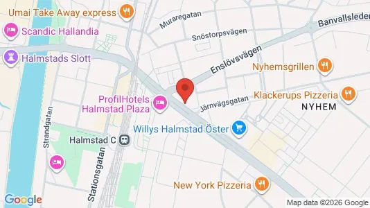 Apartments for rent i Halmstad - kort over placeringen