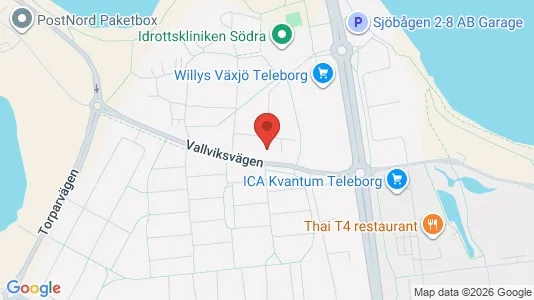 Apartments for rent i Växjö - kort over placeringen