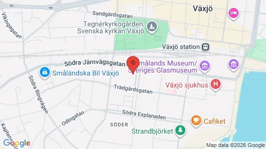 Apartments for rent i Växjö - kort over placeringen