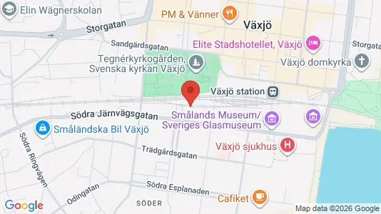 Apartments for rent i Växjö - kort over placeringen